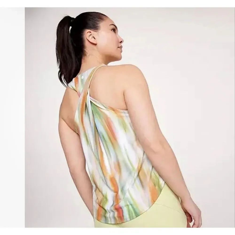 CALIA Women's Twist Back Tank, Filtered Flora Multi, Size XXS NWT